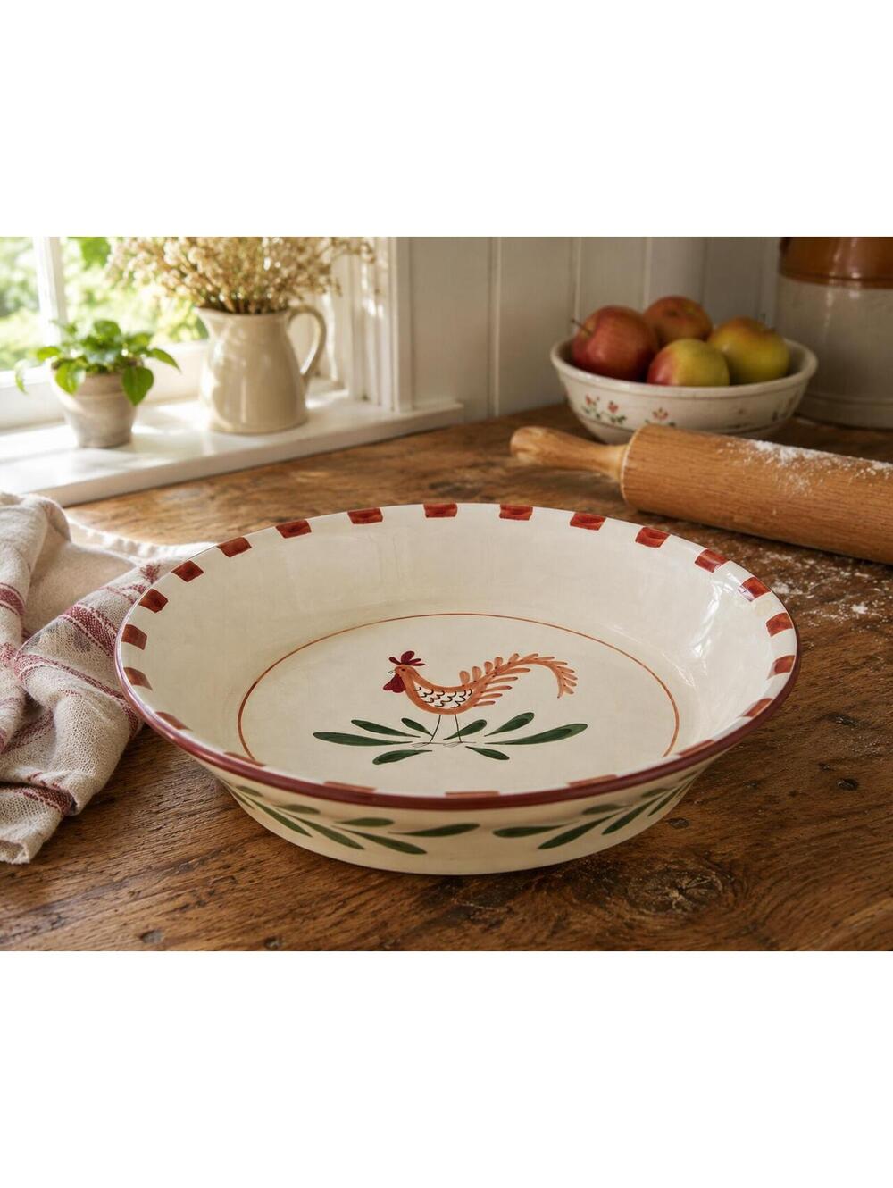 Vintage International Silver Company Rooster Deep Dish Pie Plate